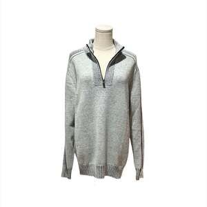 X Ray Jeans Mens Quarter-Zip Pullover Sweater, Grey Marble, M